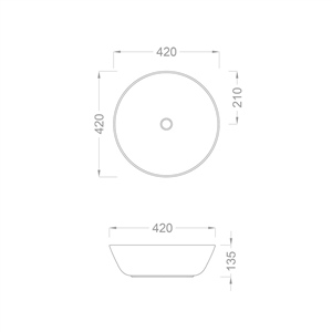 Pure ConceptPure Concept Geometrik 42 cm Beyaz Gold Çanak Lavabo
